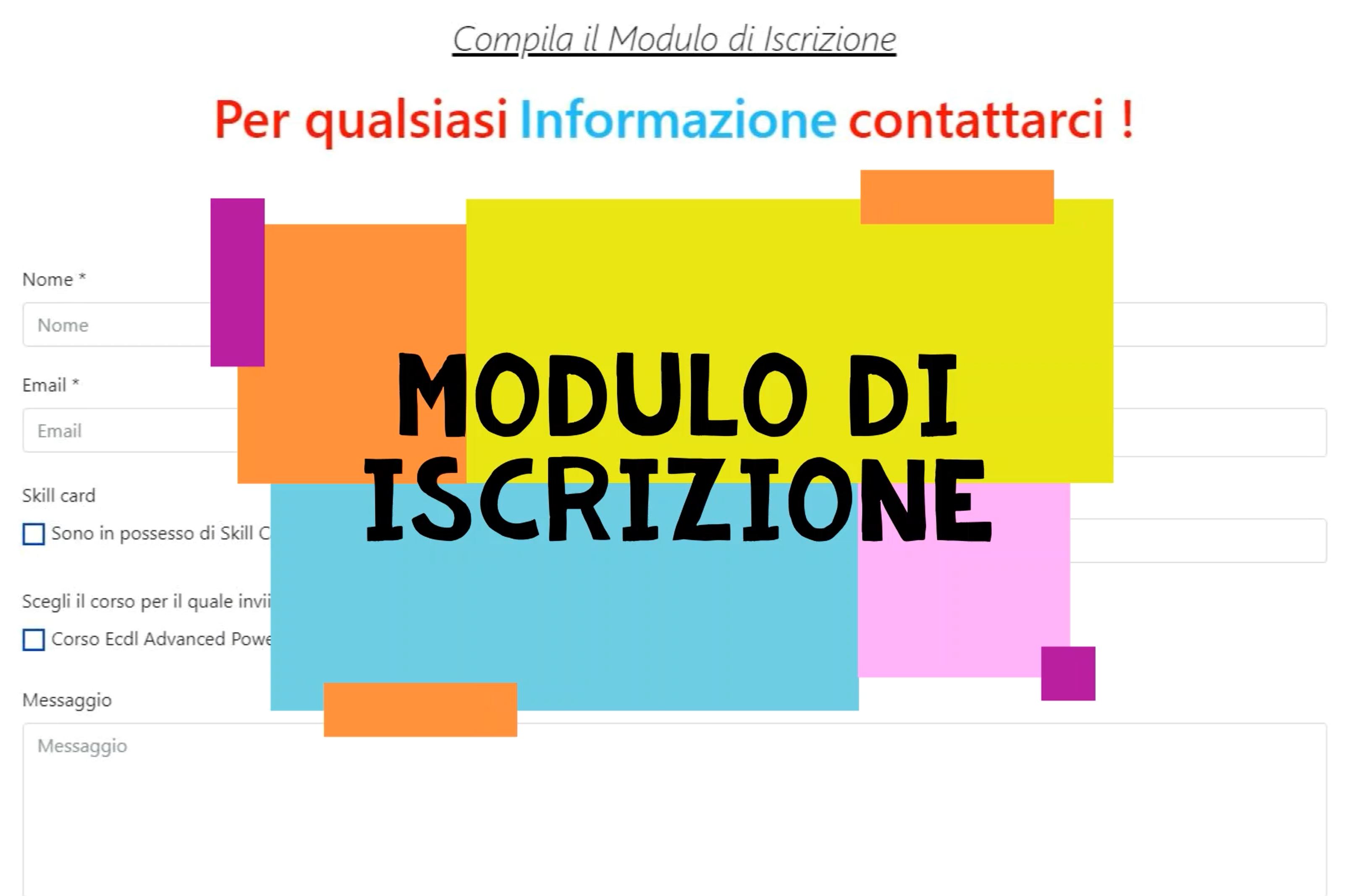 Modulo di iscrizione